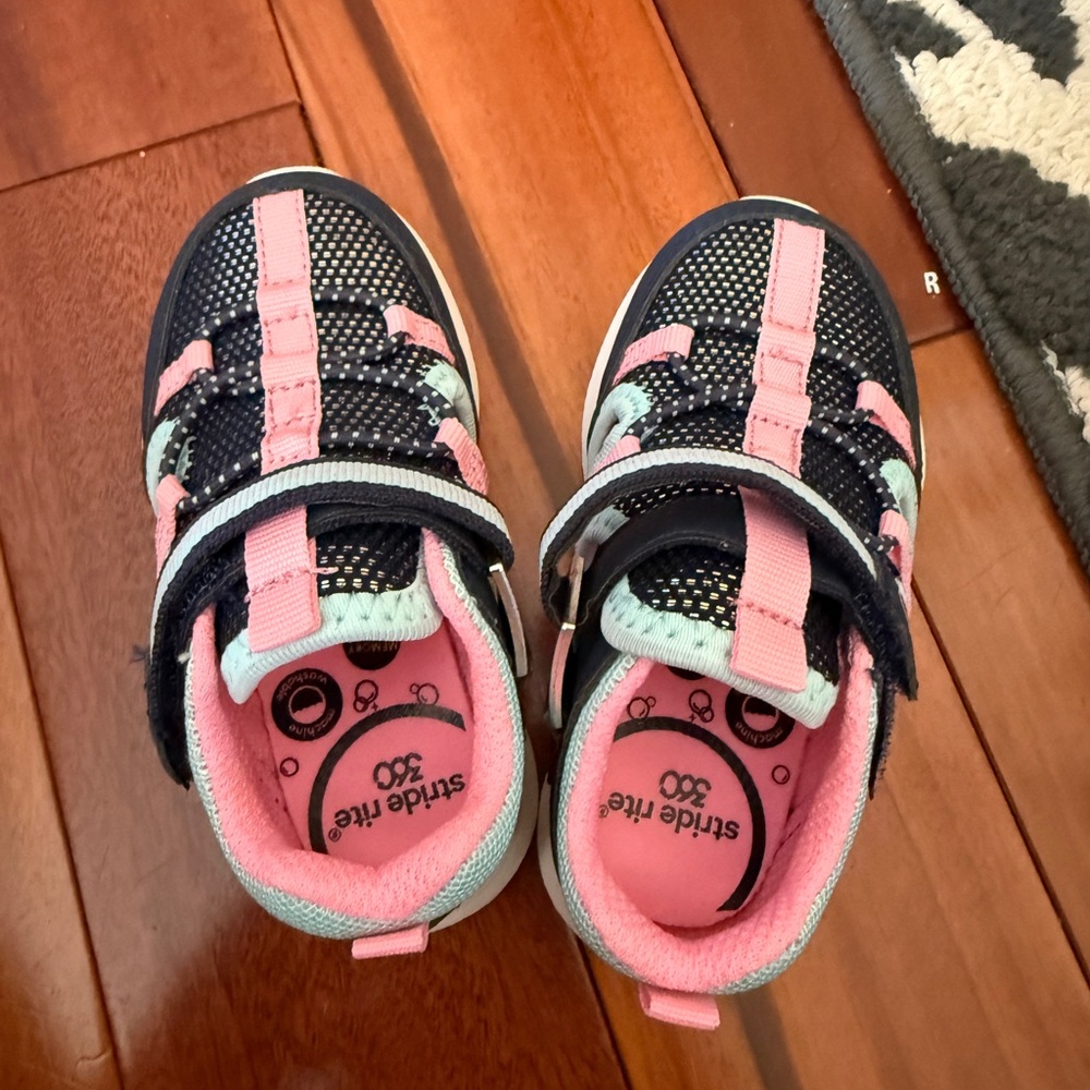 Stride Rite Navy and Pink Kids Sneakers